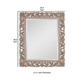 thumbnail image 5 of Benjara BM239288 Rectangular Filigree Carved Wooden Frame Mirror, Natural Brown, 5 of 5