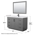 thumbnail image 6 of Wyndham Collection Miranda 54" Wood Single Bathroom Vanity in Dark Gray/Black, 6 of 7