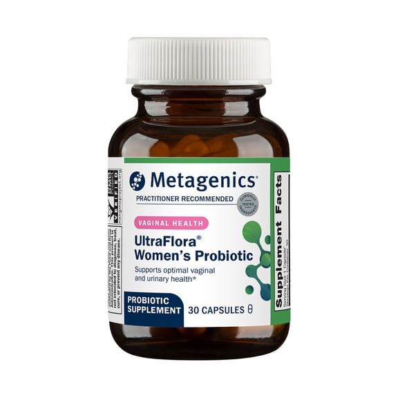 Metagenics UltraFlora Women's Probiotics for Vaginal Health - Supports Yeast Balance, Microflora & Urinary Comfort - Lactobacillus rhamnosus & Lactobacillus GR-1 reuteri RC-14 - Non-GMO - 30 Count
