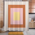 thumbnail image 2 of Modern Geometric Shower Curtain,Orange Yellow Pink Flat Art Shower Curtains Set for Bathroom with 12 Hooks,Waterproof Fabric,Weighted Hem, Machine Washable Stall Bath Curtain 72x72in, 2 of 6