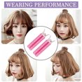 thumbnail image 3 of Clips Moelleux de Racine de Cheveux Bangs Coiffure Coiffure Épingles à Cheveux Paresseux Bouclés Tube Portable Voyage Rouleaux Curlers Lavables 2PCS Rose Rouge, 3 of 7