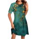 thumbnail image 1 of Vestido Corto para las Mujeres Cuello Redondo Manga Corta Impresa Suéter, Moda Casual Estilo Línea, 1 of 5