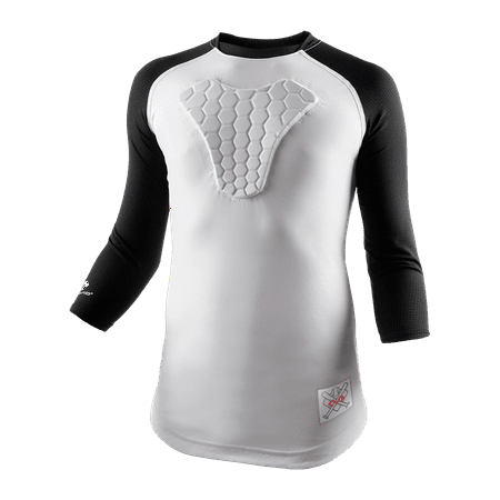 UPC: 0029369145313 | McDavid Hex Sternum 3/4 Shirt Wht/Blk Youth Large