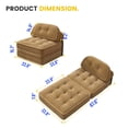 thumbnail image 3 of SDJPOI Folding Sofa Bed with Head & Lumbar Pillow, 3-in-1 Convertible Sofa Bed for Adults, Comfy Corduroy Couch Bed for Apartment,Office, Living Room & Bedroom, 3 of 10