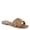 BEIGE MULTI, variant on Azura Women's POSHCO Beaded Slide Sandals – Intertwined Straps, Suede Footbed, Flexible Construction, Made in India