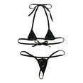 YIZYIF Womens Mini Bikinis Set Shiny Metallic Bra Top with GString