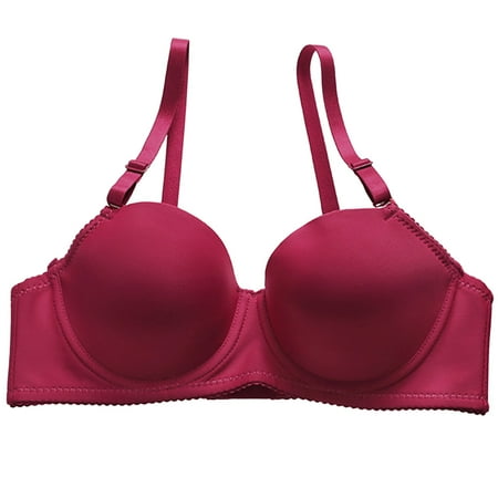 Ndbuld Plus Size Underwear Women s Sports Bra Fitness Running Shockproof Yoga Tank Top No Steel Ring Comfort Sports Bra Clearance Event S Red