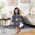 thumbnail image 4 of Wearable Blanket,Basketball Theme Pattern Hooded Wearable Flannel Blanket for Adults & Teens with Buckle,Winter Poncho Shawl Wrap Cape,50"x60", 4 of 5