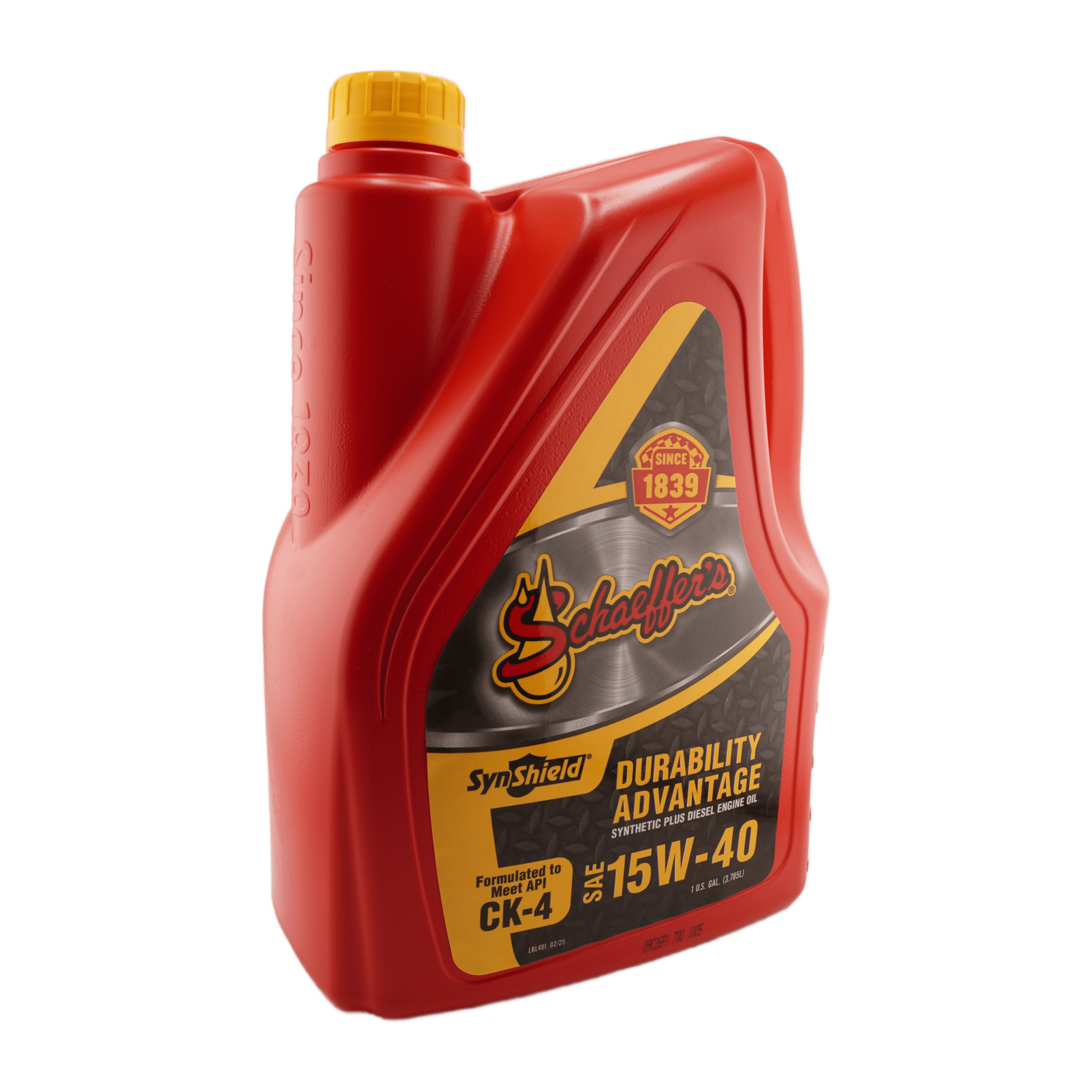 Schaeffer's 0700-006 SynShield 15W-40 CK-4 Diesel Engine Oil, 1 Gallon - Pack of 2