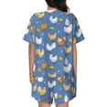 thumbnail image 3 of Bixox Women's Chicken Family Printed Pajama Set 2 Piece Lounge Set Top and Shorts Soft Pajamas, Shorts with Pockets, 3 of 7