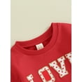thumbnail image 4 of Newborn Baby Girl Valentines Day Outfit Love Embroidery Sweatshirt Bubble Romper Oversized Long Sleeve Bodysuits Spring Clothes, 4 of 8