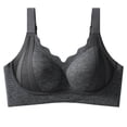 thumbnail image 3 of Women's Seamless Wireless Bra, Full Coverage Soft Support Bra, Breathable Lift & Adjustable Straps Design, Comfort Feel | VerBelle,Dark Gray 3XL, 3 of 4
