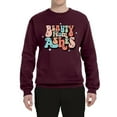 thumbnail image 2 of Wild Bobby Beauty From Ashes Groovy Font With Stars Vintage Unisex Crewneck Sweatshirt, Maroon, XX-Large, 2 of 6