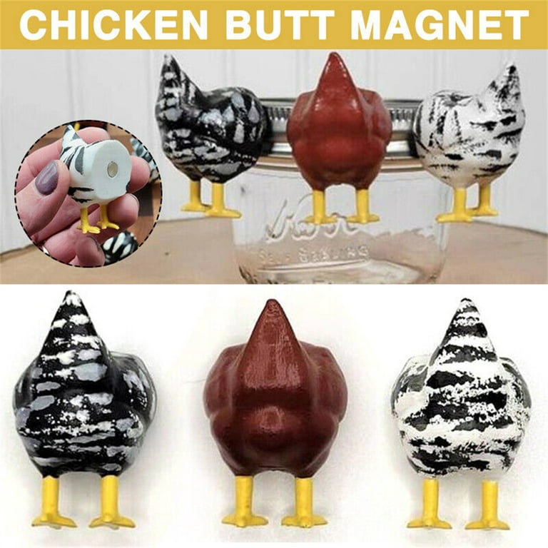Vintage Chicken Butt Magnet Magnetic Decorative Chicken Butt Gift Funny  Chicken Butt Decoration (Brown)