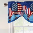 thumbnail image 4 of Independence Day Tie Up Valance Curtains for Windows, Kitchen Curtains Window Treatments, Hot Air Balloon Patriotic Star Short Window Shades Valances for Bedroom Bathroom Cafe 42"x18", 4 of 8
