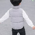 thumbnail image 6 of Toddler Boys Girls Sleeveless Collar Down Vest Fall Winter Solid Color Button Stripe Jacket, 6 of 7