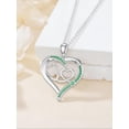 thumbnail image 2 of Dorunmo Stethoscope Necklace 925 Sterling Silver Stethoscope Heart Pendant Necklace May Birthstone Created Emerald Green Doctor Nurse Jewelry Gifts, 2 of 5
