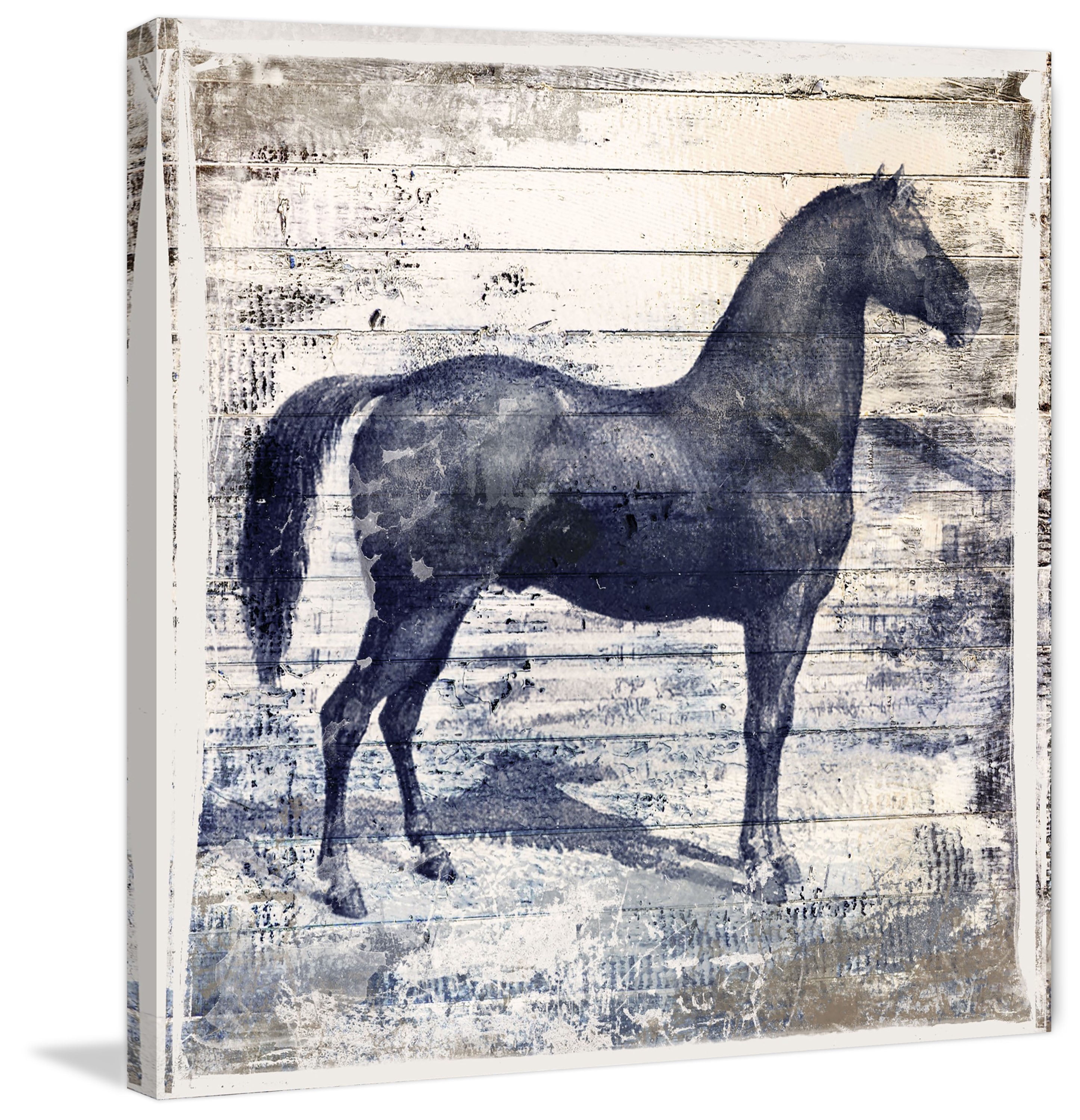 "Black Horse II" Painting Print on Wrapped Canvas