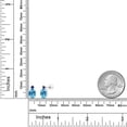 thumbnail image 3 of Gem Stone King 14k White Gold Swiss Blue Topaz and Blue Created Sapphire Earrings for Women (2.76Cttw, GemstoneNovember Birthstone, Oval Checkerboard 8X6MM, Round 2.5MM), 3 of 5