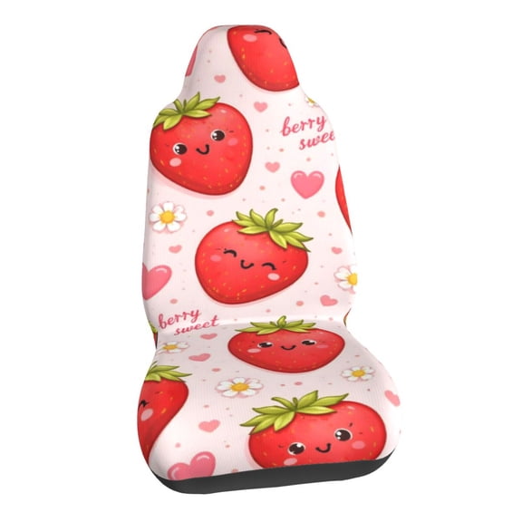 Strawberry Pattern Car Seat Covers Stretch Car Seat Protectors Universal Fit