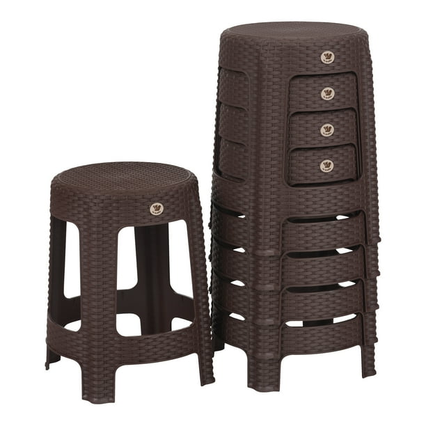 Kit 6 Bancos de Plástico La Ardilla para exterior e Interior (Chocolate)