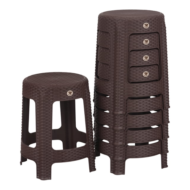 Kit 6 Bancos de Plástico La Ardilla para exterior e Interior (Chocolate)