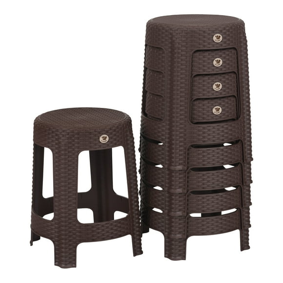 Kit 6 Bancos de Plástico La Ardilla para exterior e Interior (Chocolate)