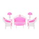 thumbnail image 2 of Juego de muebles en miniatura para casa de muñecas, mesa de té de plástico, sofá, sofá, Mini juego de muebles 6 unids / set Noticed FN0016-00, 2 of 7