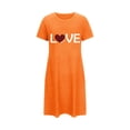thumbnail image 5 of Chemises de Nuit pour Femmes Manches Courtes Chemises de Nuit pour Dormir Nuisette à Enfiler Douce Mignonne Imprimée Robe de Nuit Robes pour Femmes Tenue de Nuit Robe de Pyjama Orange G, 5 of 5