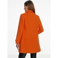 thumbnail image 4 of DARING DIVA Women's Peter Pan Collar Winter Outwear Trench Pea Coats Orange XS, 4 of 6