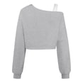 thumbnail image 4 of JAJAHO Girls Off The Shoulder Crop Tops Asymmetrical Long Sleeve Solid Color T Shirt Spring Summer Basic Tee For Kids Teens 7-16Y Soft Top, 4 of 4