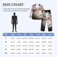 thumbnail image 4 of Fotbe Baseball Breaking Glass Pattern Long Sleeve Pajama Set for Men,Sleepwear Set,2-piece Loungewear Set,Soft PJs Comfy Nightwear with Pockets-Small, 4 of 7