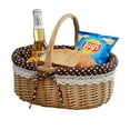 thumbnail image 4 of karymi Wicker Woven Basket Hand Woven Wicker Storage Basket with Handle and Linen Cloth Lining Versatile Bread and Fruit Versatile Organizer for Home Party and Picnic Holiday Gifts, 4 of 6