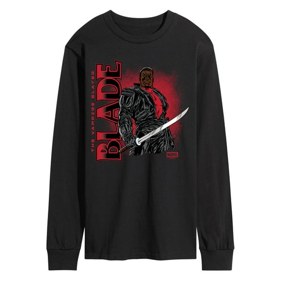 Marvel - Blade With Logo - Men's Long Sleeve Graphic T-Shirt
