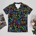 thumbnail image 2 of WhouRiu Boys Short Sleeve Polo Shirt Back To School Casual Cartoon Graphic Tennis Collar Shirts Kids Comfortable Soft Daily Polos,3-4 Years, 2 of 4