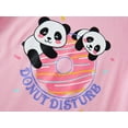 thumbnail image 5 of Beezizac Girls Panda Print Pajama Set-2-Piece Cotton Blend Short Sleeve & Pants Cute Summer Pink Purple PJs Size 8, 5 of 7