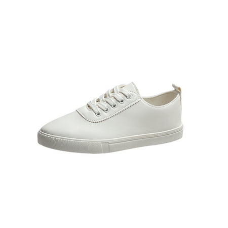 

Crocowalk Women Comfort White Shoe Flats Work Non Slip Round Toe Sneaker Beige 7.5