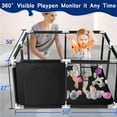 thumbnail image 3 of Baby Playpen, Outdoor Play Yard, Portable Play Yard 4-Panel- Baby Safety Playpen for Infant Toddler Black, 3 of 7