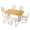 WHITE6, variant on 47'' to 62'' Extendable Dining Table with 32.8"H Upholstered Dining Chairs, Space-saving Long Dining Table Furniture for 6 Person