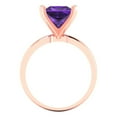 thumbnail image 4 of 3 ct Princess Cut Natural Amethyst Solitaire Engagement Ring for Women in 18K Rose Gold, 4 of 5
