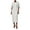 #364-White, variant on AUNVITO Women's Slim Fit Casual Long Sleeve Button Detail Dress with Side Slit, Solid Color Round Neck Twill Midaxi Dress for Daily Wear