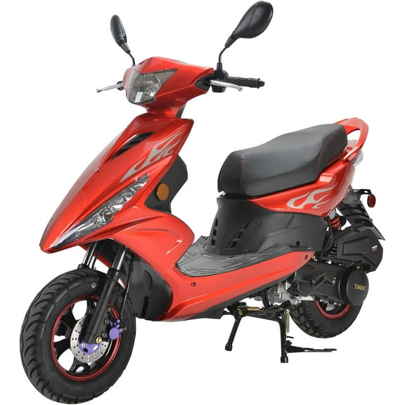HHH Wave 150cc Fully Automatic Gas Street Scooter Moped for Adults 150cc Street Bike with 10" Aluminum Wheels - Red