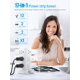 thumbnail image 2 of Power Strip Tower Pluackg con cargador inalámbrico de 15 W, color blanco, 2 of 7
