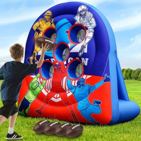 Wellcomer Inflatable Football Throwing Target Carnival Game - Type A