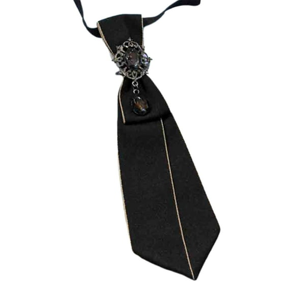 Yokua Men Vintage Adjustable Necktie Gothic for Rhinestone Metal Chain Bow Tie Pre-Tied Luxury Wedding Decorative Jewelry Bowt