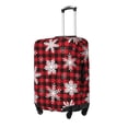 thumbnail image 2 of Qekee Snowflakes On A Buffalo Plaid Christmas Elastic Luggage Cover, Double-sided Print, Invisible Zipper, for Travel, Business, Daily - X-Large, 2 of 9