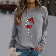 thumbnail image 2 of Gibobby Sudadera de Navidad para mujer navideño Sudadera de mujer Cuello redondo Manga larga navideño Casual Tops navideños(Gris,CH), 2 of 4