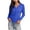 Blue, variant on Cardigan Sweaters For Women Plus Size Long Sleeve V-Neck Short Solid Color Knitted Button Hoodless Casual Outwear Hot Pink Oversized Open Front Knitted Sweater 2XL