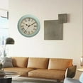 thumbnail image 3 of Reloj de pared vintage decorativo silencioso con números romanos grandes de 12 pulgadas Verde, 3 of 9