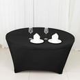 thumbnail image 2 of BalsaCircle 6 feet Black Stretch Spandex Fitted Round Tablecloth with Foot Pockets Reception Catering Dining Table Linens, 2 of 8